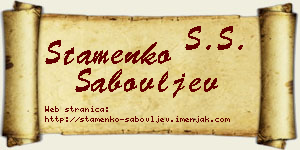Stamenko Sabovljev vizit kartica